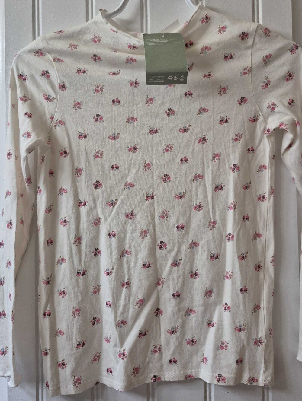 Girls H&M Long Sleeved Ribbed Neck Shirt Size 10 New With Tags